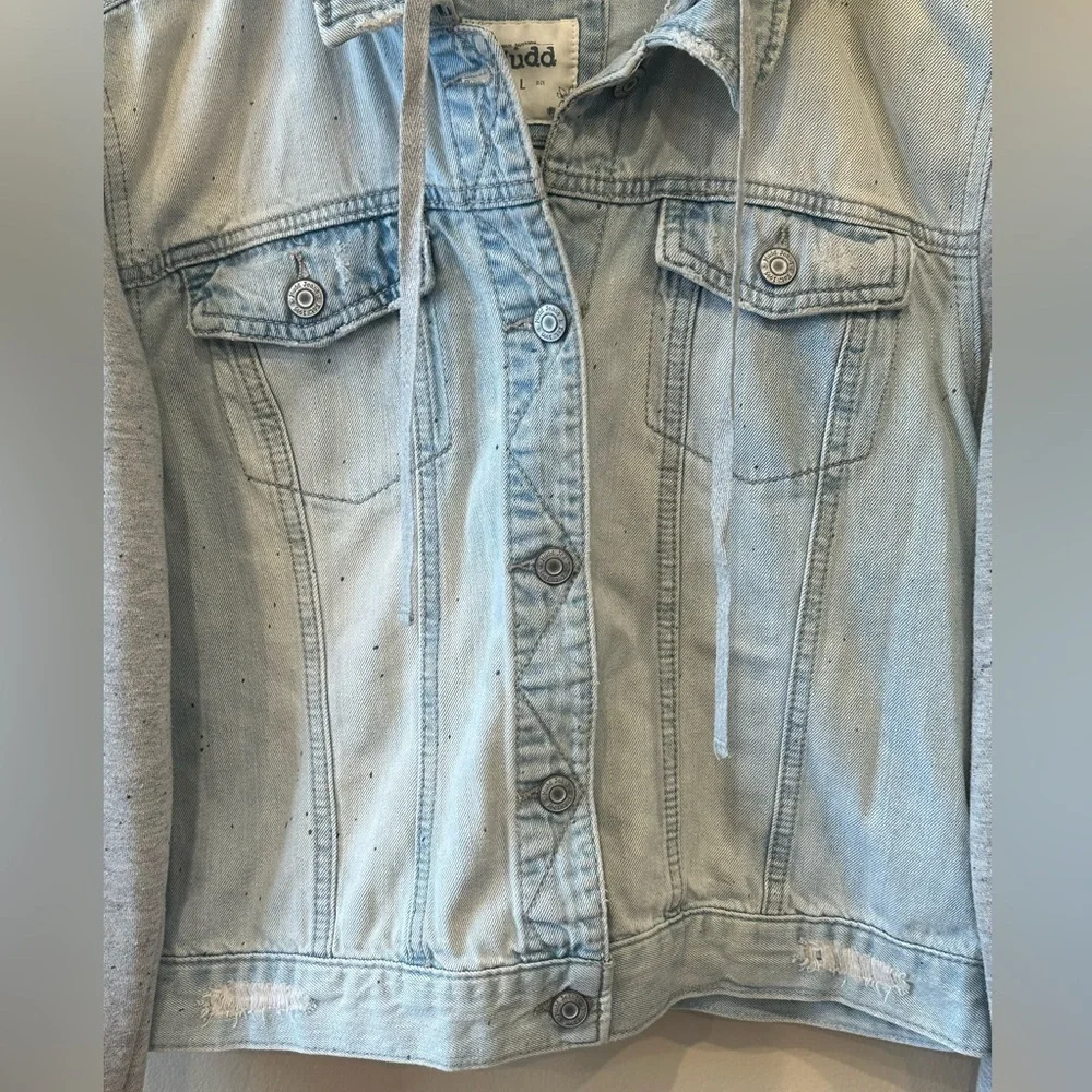 Mudd Denim Hoodie Jacket Y2K Layered Streetwear Tween Girls Youth Large 10-12